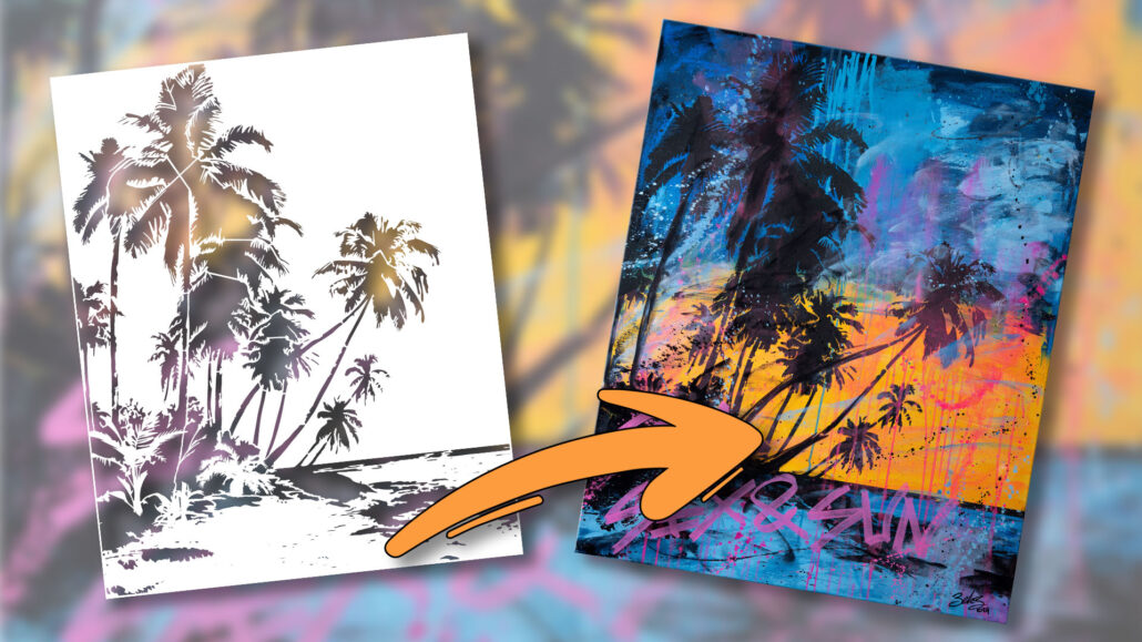 Tropical Inspiration: Stencil Techniques for Creating Stencil Beach Landscapes Between Abstract and figurative