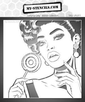 Glamorous Woman Stencil – perfect for decorating walls, furniture, fabrics, or other DIY creative décor projects.