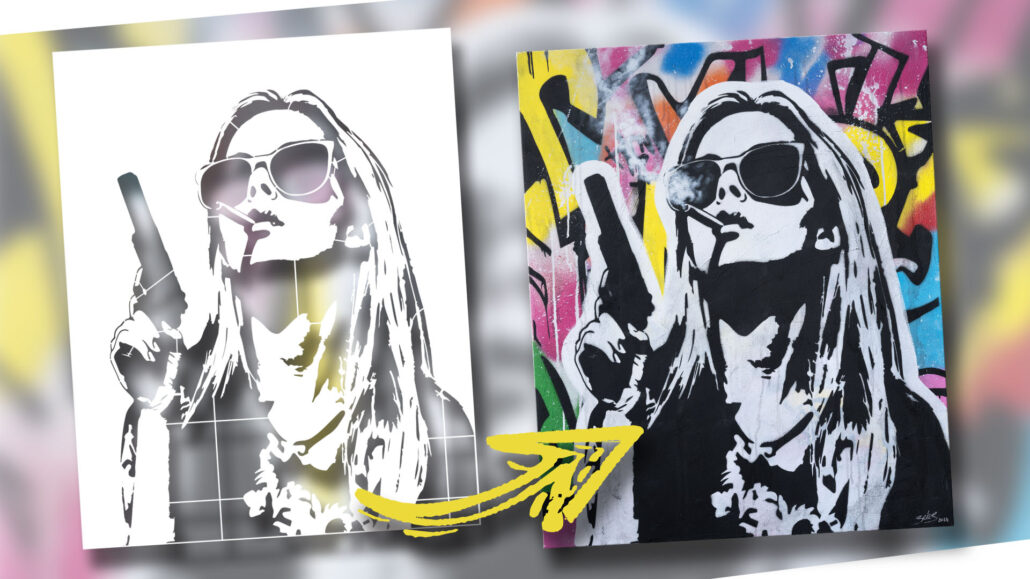 Like a Wall Torn from the Street: Create a Bold Artwork with a Street Art Stencil
