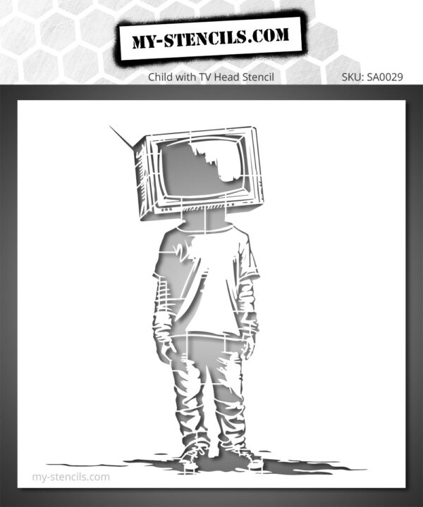 Child Television Head Stencil