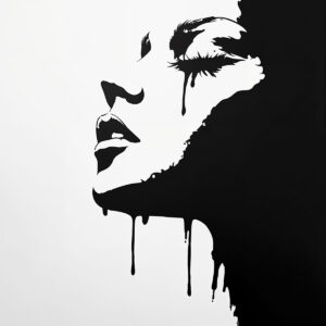 Art Deco Woman Face Stencil