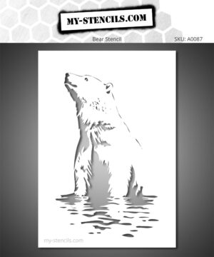 Reversible and Precise Wild Bear Stencil – Perfect for Painters. Add Character to Your Artwork with This High-Quality Design.