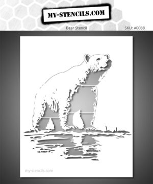 Reversible and Precise Bear Painting Stencil – Perfect for Painters. Add Character to Your Artwork with This High-Quality Design.