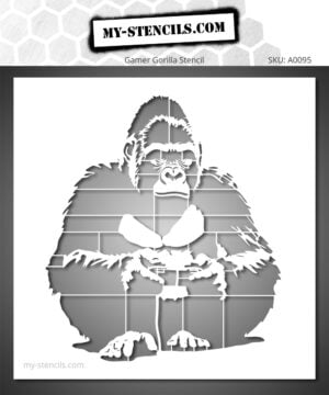 Video Game Gorilla Stencil – Ideal for Artists and Painters. Reusable, Reversible, and High-Quality, Perfect for Artwork, Canvases, and Wall Décor.