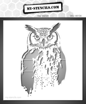 Eagle Owl Stencil for Nature-Inspired Artwork. Durable and reversible design, perfect for artists and creative projects. Capture the spirit of the wild with this majestic forest bird—ideal for painting, décor, and expressive compositions.