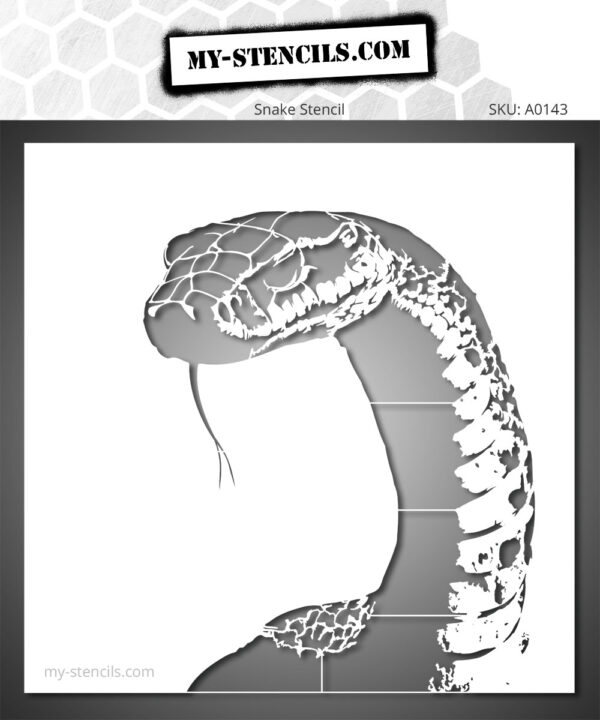 Snake Head Stencil – perfect for customizing walls, furniture, fabrics, or other creative décor projects.