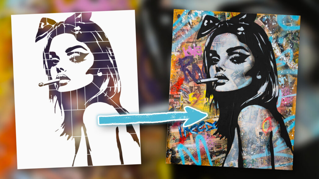 Mixed Media Stencil Tutorial: Create the “She Was There” Style with the Velvet Ash Stencil (Video Included)