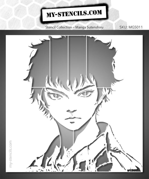 Young Boy Manga Stencil
