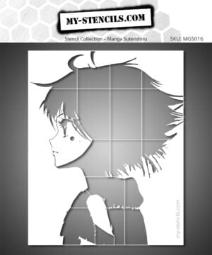 Profile Girl Manga Stencil