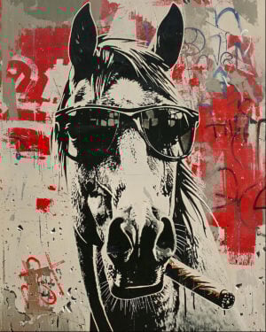 Cigar Horse Stencil
