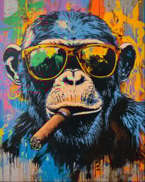 Cigar Monkey Stencil