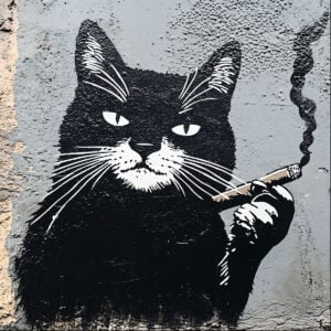 Cigar Cat Stencil