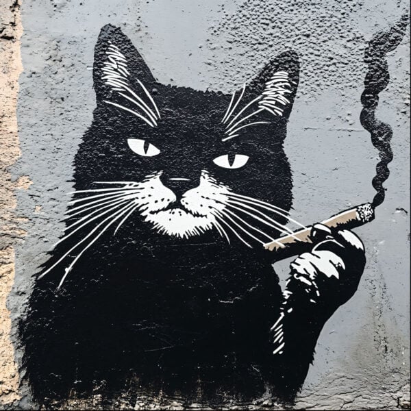 Cigar Cat Stencil