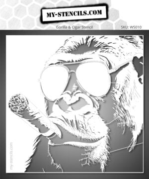 Cigar Smoking Gorilla Stencil