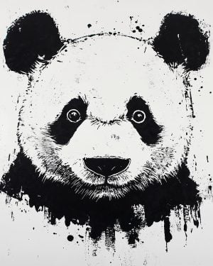 Panda Head Painting Stencil