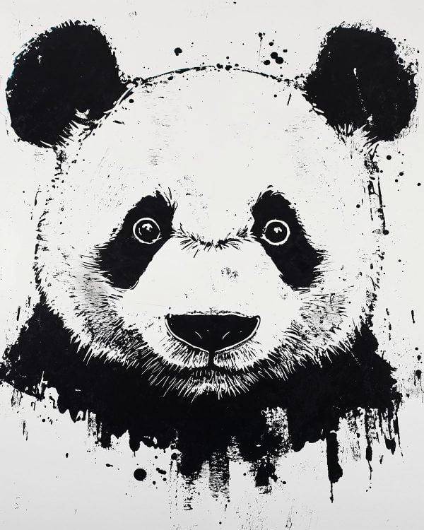 Panda Head Painting Stencil