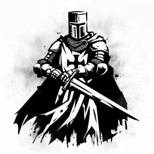 Medieval Knight Stencil