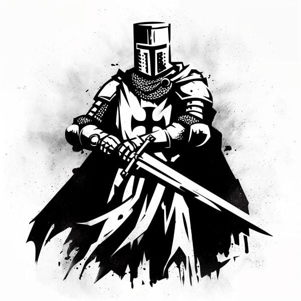 Medieval Knight Stencil