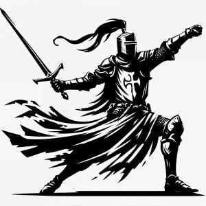 Battle Knight Stencil
