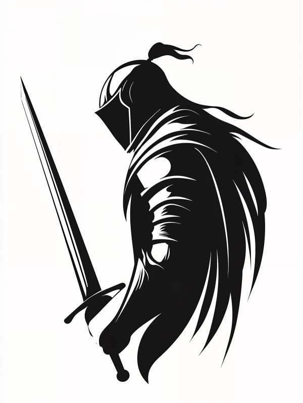 Cloaked Knight Stencil