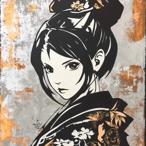 Geisha Manga Stencil
