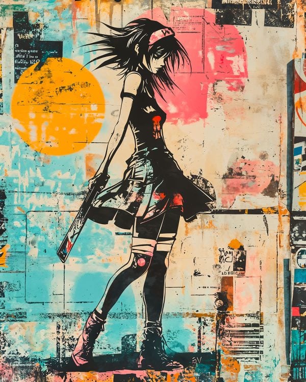 Manga Heroine Stencil