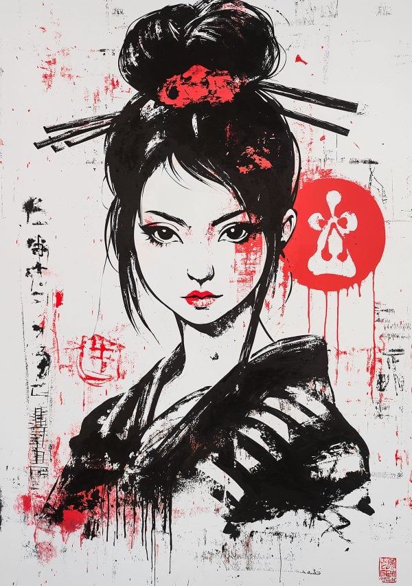 Japanese Geisha Stencil
