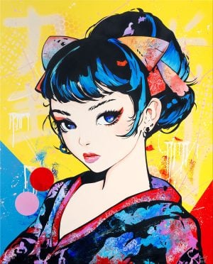 Modern Geisha Manga Stencil
