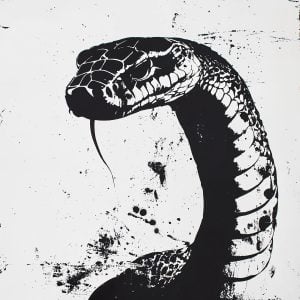 Snake Head Stencil – perfect for customizing walls, furniture, fabrics, or other creative décor projects.