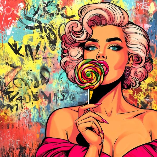 Artwork made with the Reusable Comic-Style Stencil – easily paint comic-inspired designs for unique and original décor.