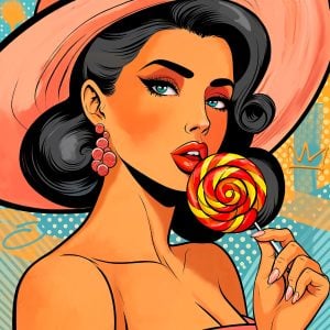 Artwork made with the Pop Art Style Stencil – easily paint colorful, graphic Pop Art–inspired designs for unique and original wall décor.