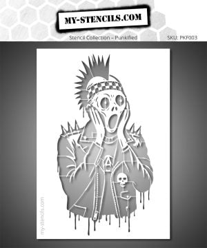 The Scream Punk stencil - raw urban street art take on Edvard Munch's painting, Banksy-inspired