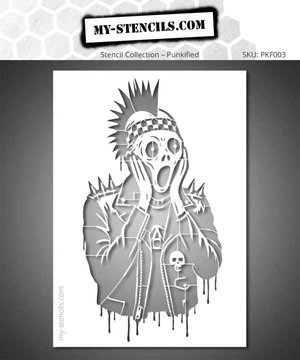 The Scream Punk stencil - raw urban street art take on Edvard Munch's painting, Banksy-inspired