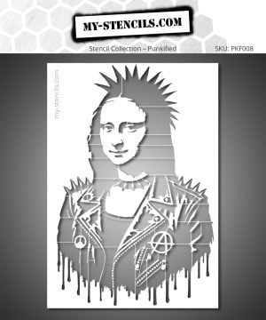 ChatGPT a dit : Mona Lisa Punk Stencil – raw urban street art portrait, inspired by Banksy, blending graffiti and New York street art influences.