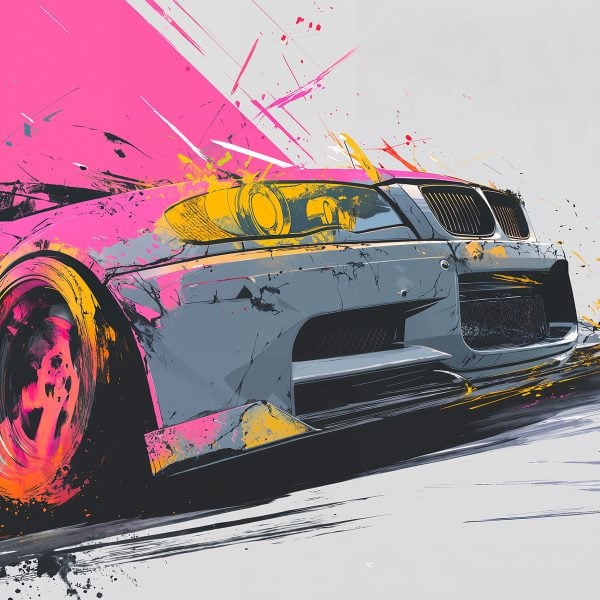 BMW Drift Car Stencil, motorsport design for creative decoration