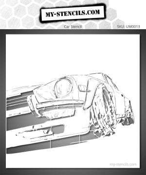 Iconic sports car stencil with automotive design – ideal for decoration and artistic projects.