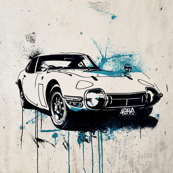 Customizable vintage look with the Toyota 2000GT Japanese car stencil
