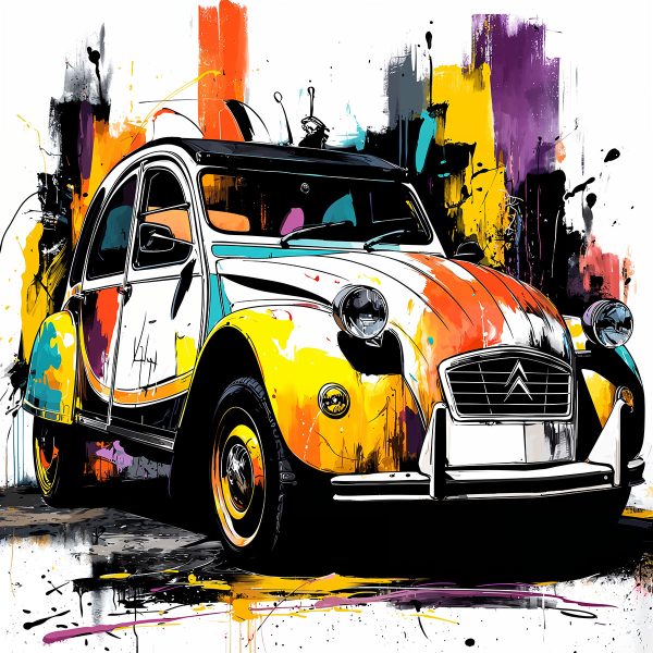 Creative example made using the Citroën 2CV stencil