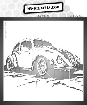 The ultimate retro icon, the Volkswagen Beetle Car Stencil adds a vintage and charming touch to your creations. Perfect for original and authentic decor.