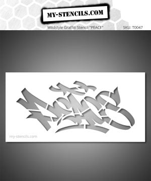 Peace Graffiti Word Stencil - urban graffiti lettering, raw street art style, Banksy influence, expressive and message-driven visual