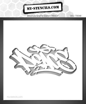 Peace Urban Art Graffiti Stencil - urban graffiti lettering, raw street art style, Banksy influence, expressive and peace-inspired visual