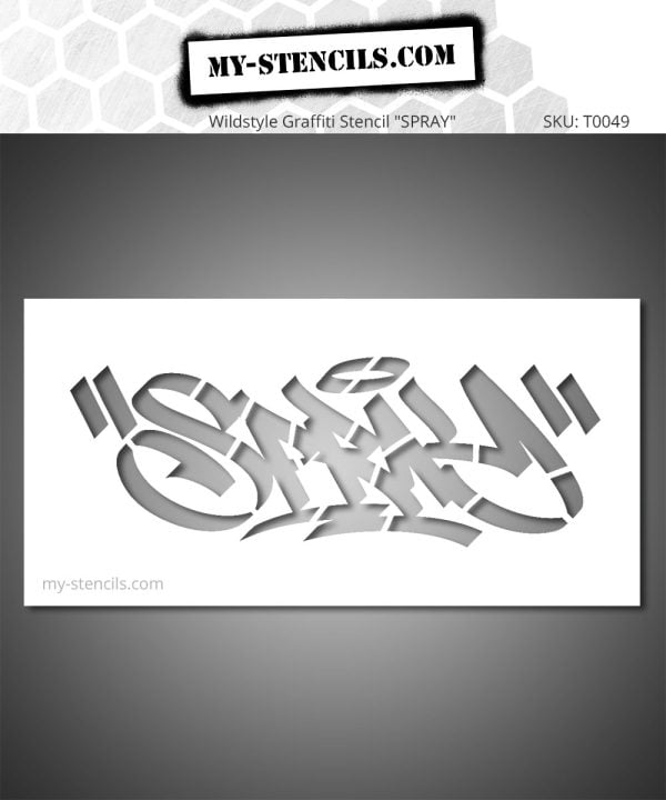 Spray Graffiti Style Stencil - urban graffiti lettering, raw street art style, expressive and dynamic visual
