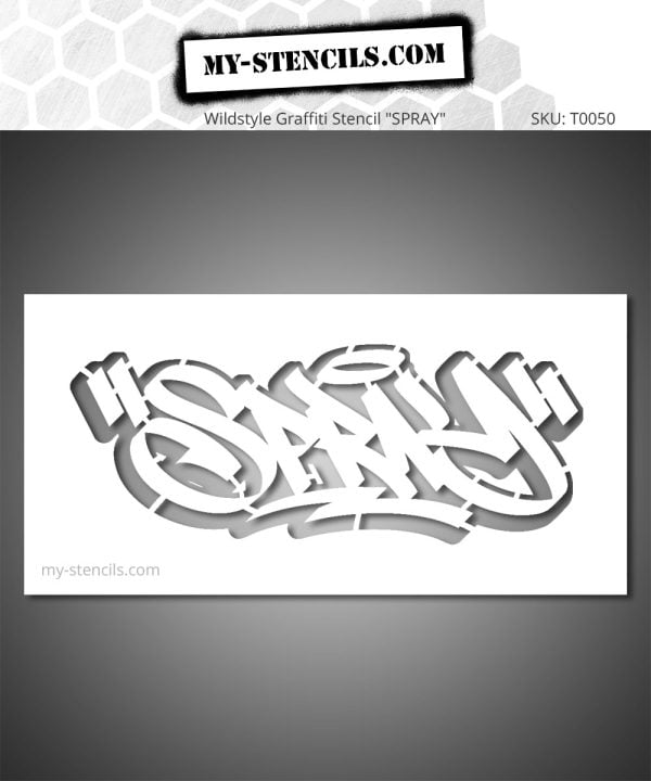 Spray Wildstyle Graffiti stencil - urban Wildstyle graffiti lettering, raw street art style, expressive and dynamic visual