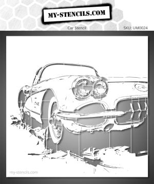 Chevrolet Corvette Stencil – American sports car stencil, muscle car, wall decoration and car customization