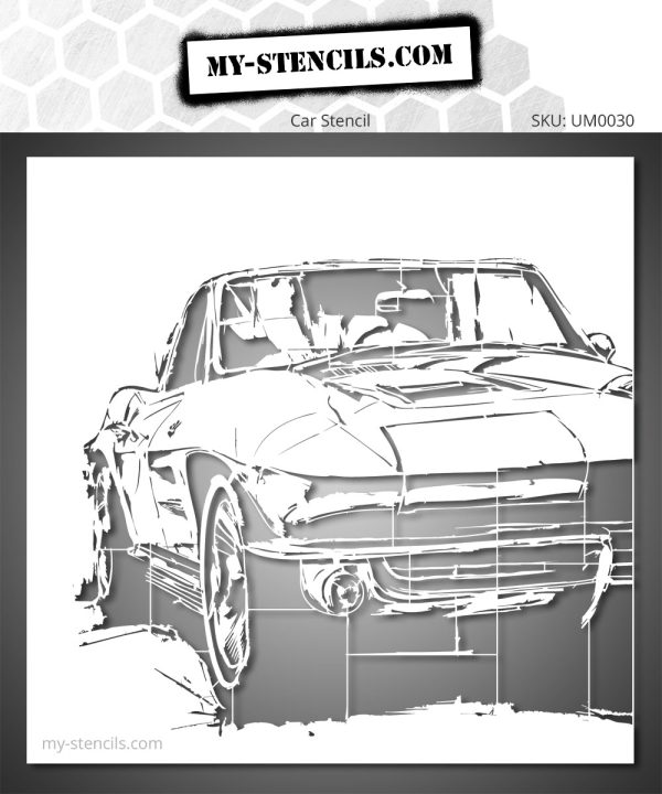 1963 Corvette Sport Split Window Stencil – sports car stencil for furniture, fabric, wall customization and creative projects