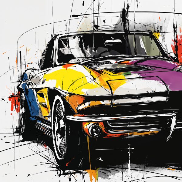 Easily paint a mural with the 1963 Corvette Sport Split Window Stencil – automotive graffiti inspired by power and sporty design