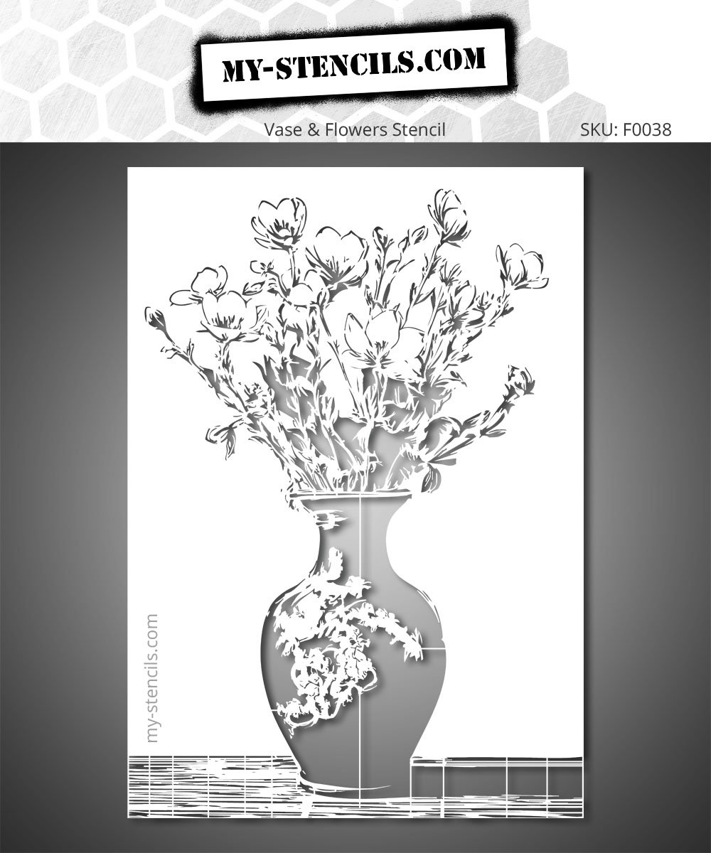 This Wildflower Vase Stencil, with its fine and contrasted lines, evokes the look of studio etchings. Perfect for creating a poetic and sophisticated decoration, it suits any style — from vintage charm to modern interiors.