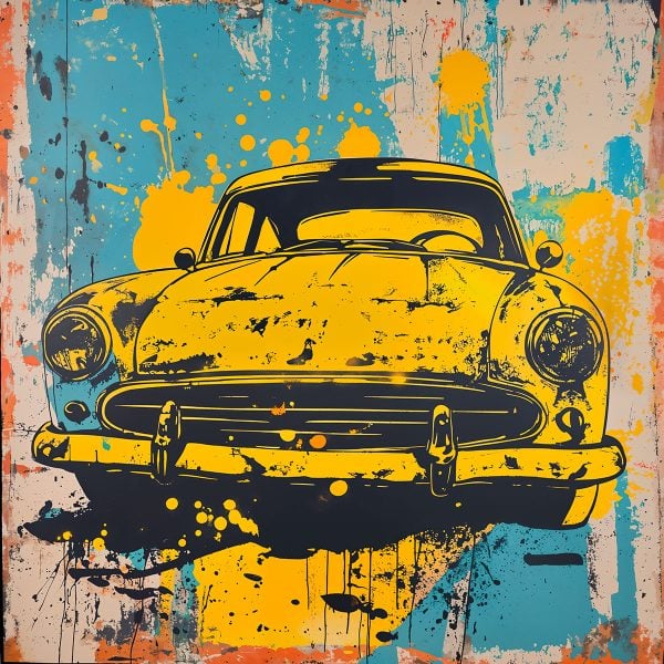 Interpretation created with the American Car stencil — where street art meets the nostalgia of retro design.