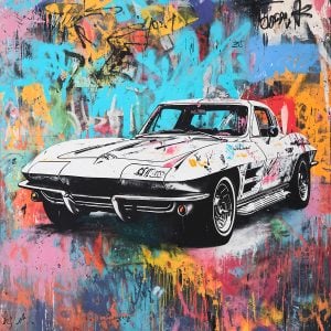 Created with the Corvette Muscle Car Stencil, this artwork captures the powerful and timeless spirit of classic American cars. An iconic vintage and automotive design, perfect for adding a retro and dynamic touch to your decor.