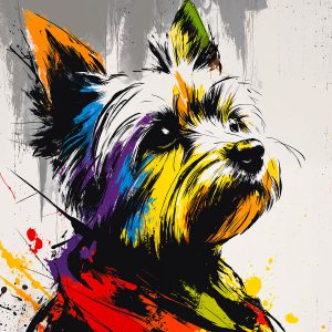 Artwork created with the Yorkshire Terrier Dog Stencil – detailed design for décor and DIY projects. Easy to use, reusable, and reversible.